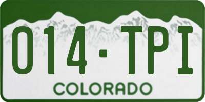 CO license plate 014TPI