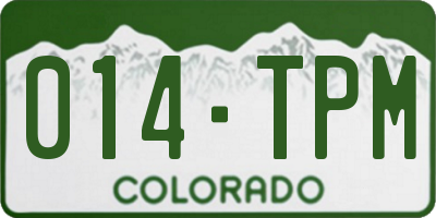 CO license plate 014TPM