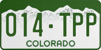 CO license plate 014TPP