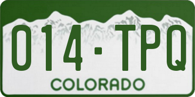 CO license plate 014TPQ