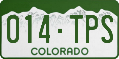 CO license plate 014TPS