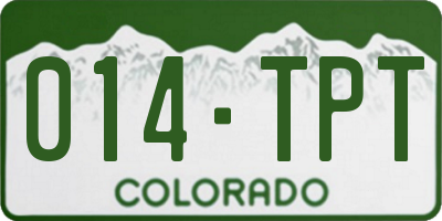 CO license plate 014TPT