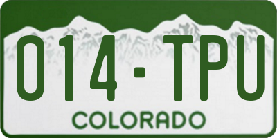 CO license plate 014TPU