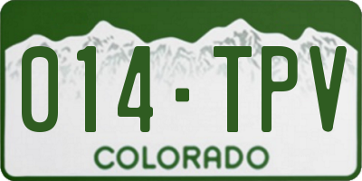 CO license plate 014TPV