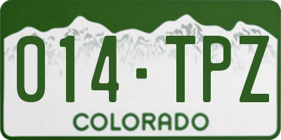 CO license plate 014TPZ