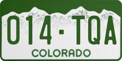 CO license plate 014TQA