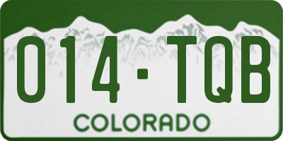 CO license plate 014TQB