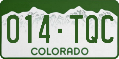 CO license plate 014TQC