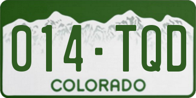 CO license plate 014TQD