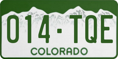 CO license plate 014TQE