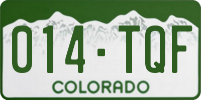 CO license plate 014TQF