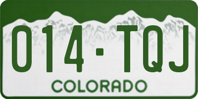 CO license plate 014TQJ