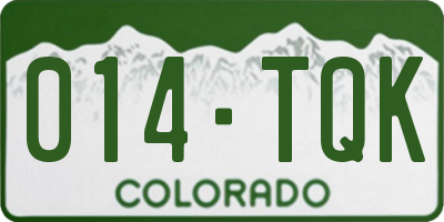 CO license plate 014TQK