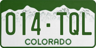 CO license plate 014TQL