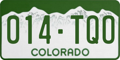 CO license plate 014TQO