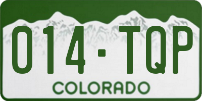 CO license plate 014TQP