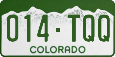 CO license plate 014TQQ