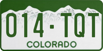 CO license plate 014TQT