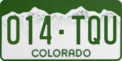 CO license plate 014TQU