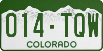 CO license plate 014TQW