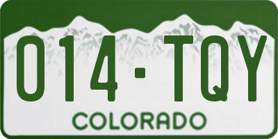 CO license plate 014TQY