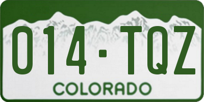 CO license plate 014TQZ