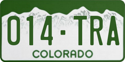 CO license plate 014TRA