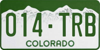 CO license plate 014TRB