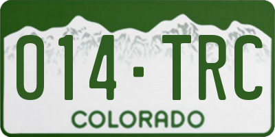 CO license plate 014TRC
