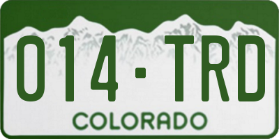 CO license plate 014TRD