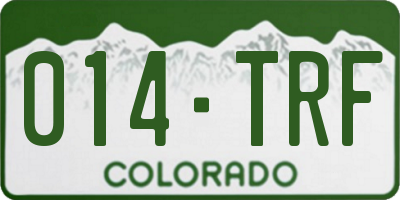 CO license plate 014TRF