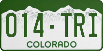 CO license plate 014TRI