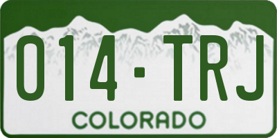 CO license plate 014TRJ