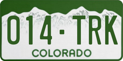 CO license plate 014TRK