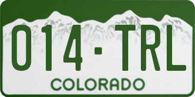 CO license plate 014TRL