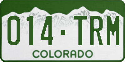 CO license plate 014TRM