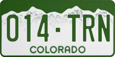 CO license plate 014TRN