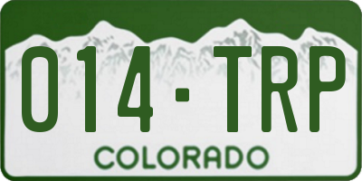 CO license plate 014TRP