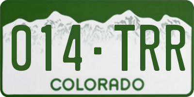 CO license plate 014TRR