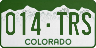 CO license plate 014TRS