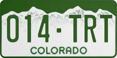 CO license plate 014TRT