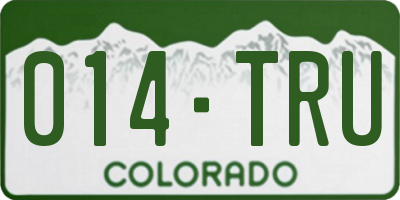 CO license plate 014TRU