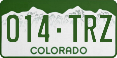 CO license plate 014TRZ