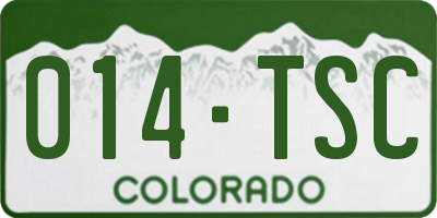 CO license plate 014TSC