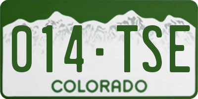CO license plate 014TSE