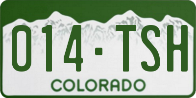 CO license plate 014TSH