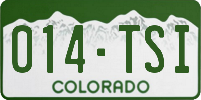 CO license plate 014TSI