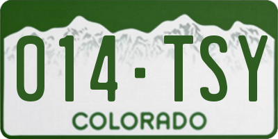 CO license plate 014TSY