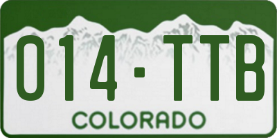 CO license plate 014TTB