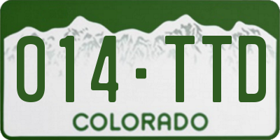 CO license plate 014TTD